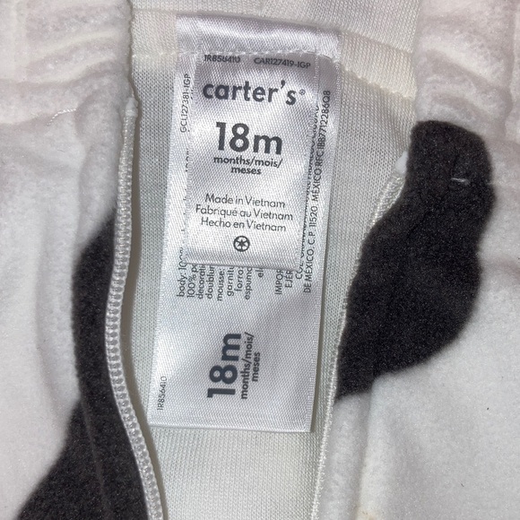 🆕 NWT - Carter's Black and White Cow Costume - Picture 14 of 15